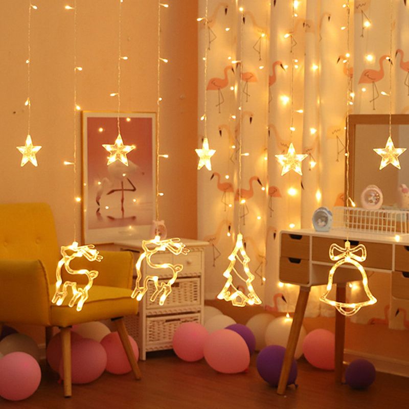 Božićna Led Viseća Zidna Zavjesa Fairy String Lights Svadbena Zabava