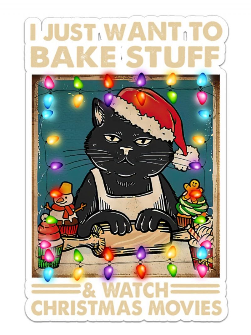 Božićni Uzorak Crne Mačke Bez Okvira Uljane Slike Na Platnu Zidna Umjetnost Uređenje Doma Za Dnevnu Sobu