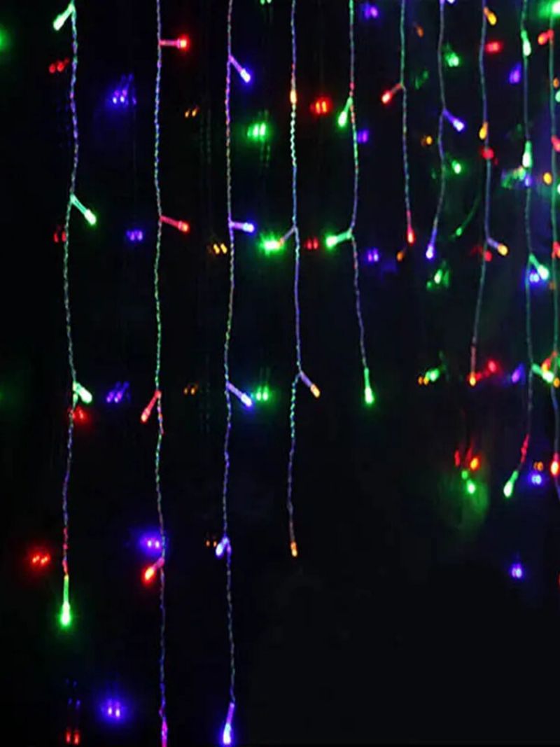 Božićni Vijenac Led Zavjesa Icicle String Lights Božićna Bajkovita Svjetla Dekoracija Za Zabavu Na Otvorenom