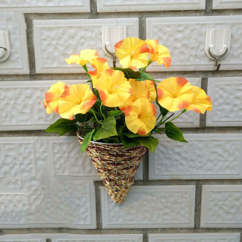 Cvijet Ljubičasta Zid Bršljana Viseća Košara Umjetno Cvijeće Dekor Orhideja Svileni Vinova Loza