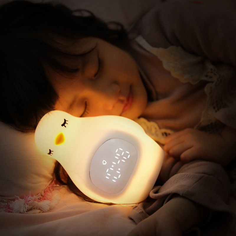Dječja Budilica Za Uredsku Spavaću Sobu Meko Noćno Svjetlo Prekrasan Silikonski Alarm S Odgodom Iz Crtića Višenamjenska
