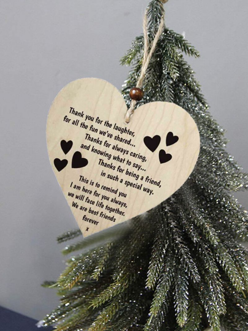 Drveni Božićni Čips Viseći Dar Plaketa Drvo Privjesak U Obliku Srca Dekoracija Boce Vina Za Dom Oznake