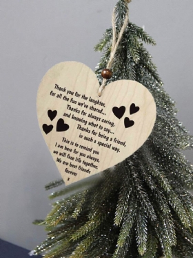 Drveni Božićni Čips Viseći Dar Plaketa Drvo Privjesak U Obliku Srca Dekoracija Boce Vina Za Dom Oznake