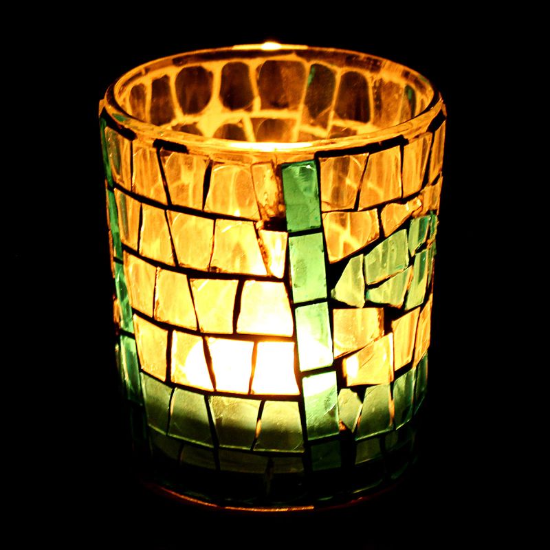 Držač Čajnih Svijeća Stakleni Mozaik Svijećnjak Poklon Za Svadbeni Festival Dekoracija Kućnog Bara
