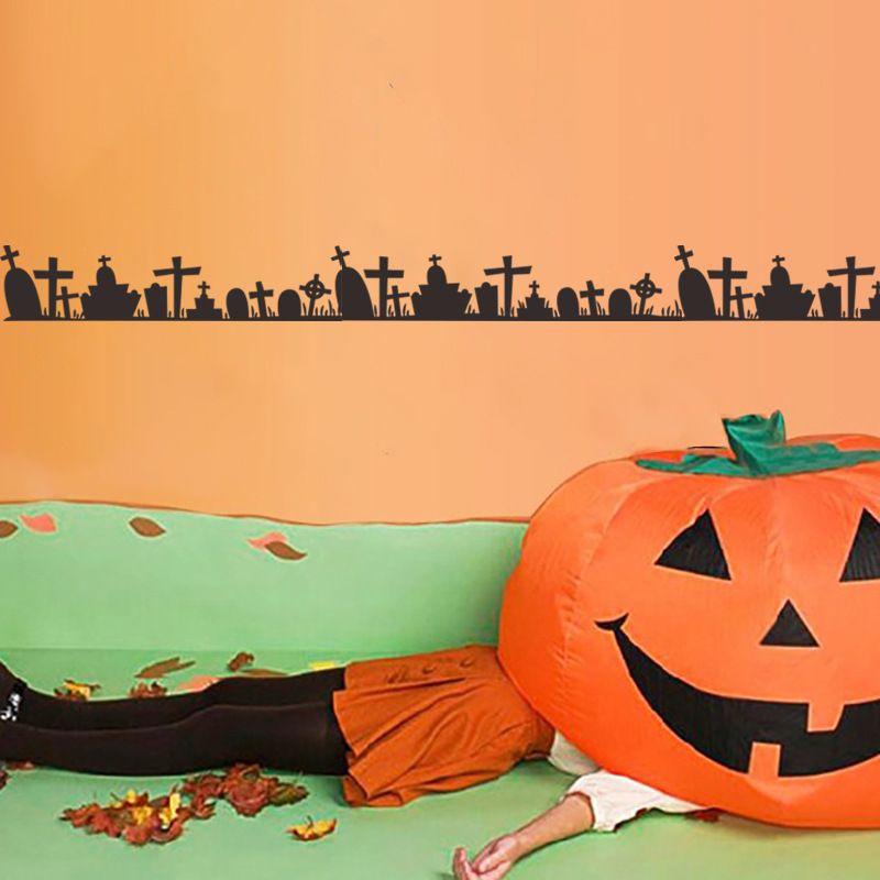 Halloween Scary Skull Grave Wall Sticker Naljepnica Za Dekoraciju Izloga