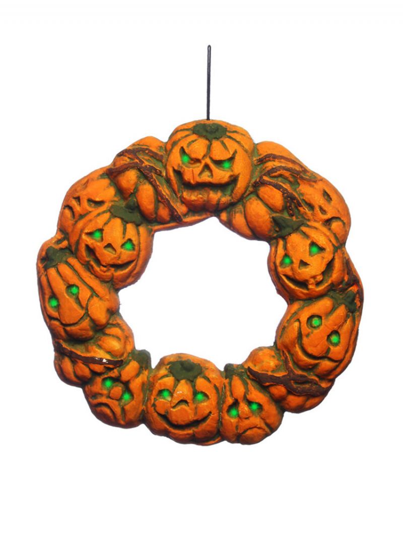 Halloween Spooky Vijenac Vješalica Za Vrata Viseći Rekvizit Home Decor Led Lampa Bundeva