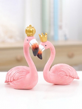 Ins Fashion Desktop Decoration Big Flamingo Ornaments Decorative Figurice Home Decor Resin Crafts