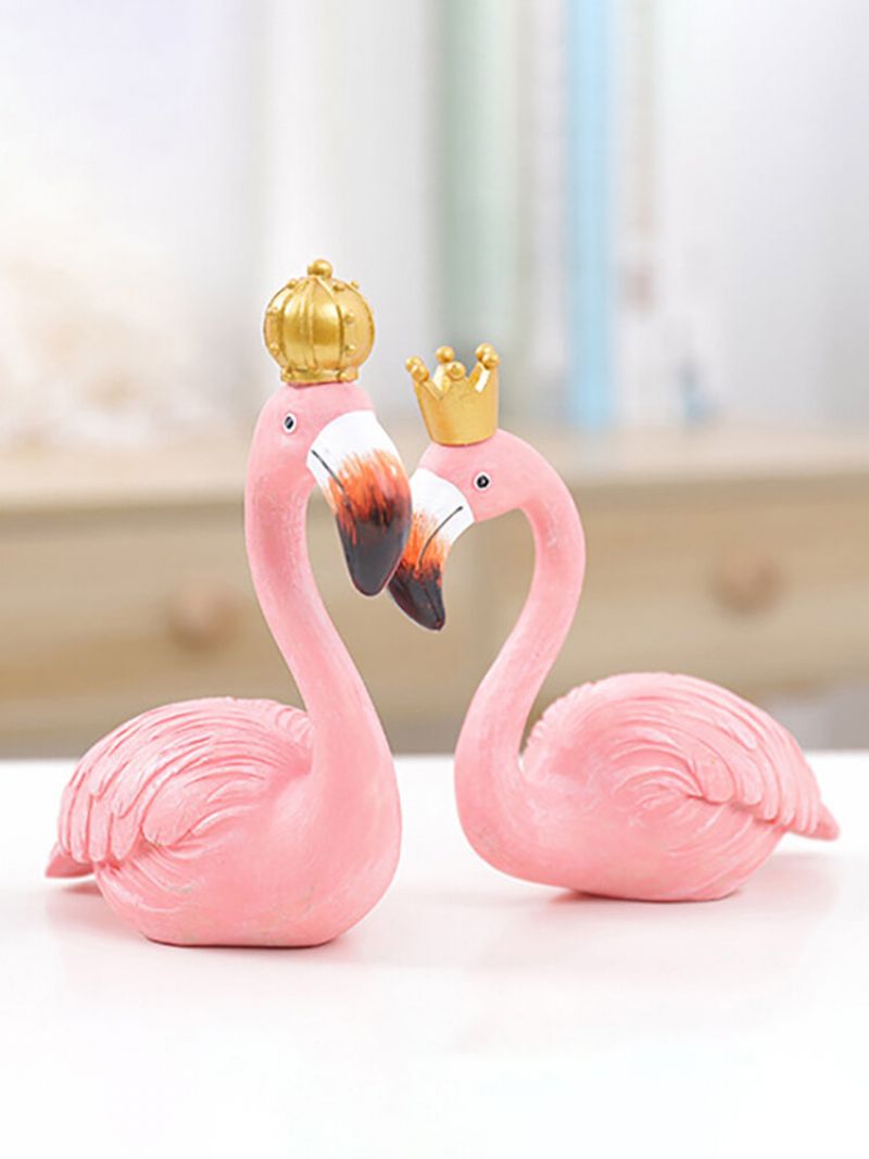 Ins Fashion Desktop Decoration Big Flamingo Ornaments Decorative Figurice Home Decor Resin Crafts