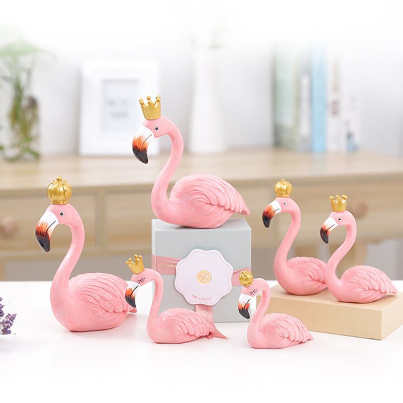 Ins Fashion Desktop Decoration Big Flamingo Ornaments Decorative Figurice Home Decor Resin Crafts