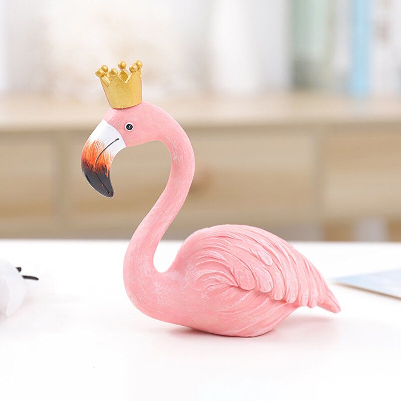 Ins Fashion Desktop Decoration Big Flamingo Ornaments Decorative Figurice Home Decor Resin Crafts