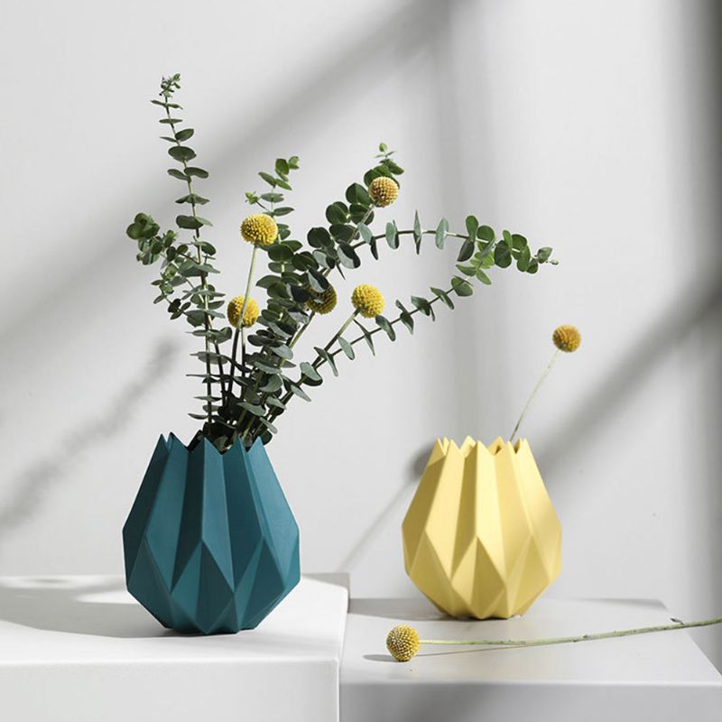 Kreativna Origami Vaza Keramička Mala Posuda Za Žardinjere Dekoracija Stolne Vaze Za Kućni Ured