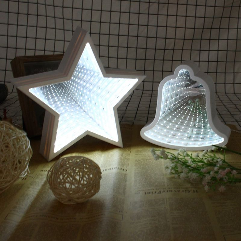 Kreativna Slatka Zvjezdana Svjetiljka S Ogledalom Led Noćno Svjetlo U Tunelu Za Dječji Dar Atmosfersko Bijelo/toplo Bijelo