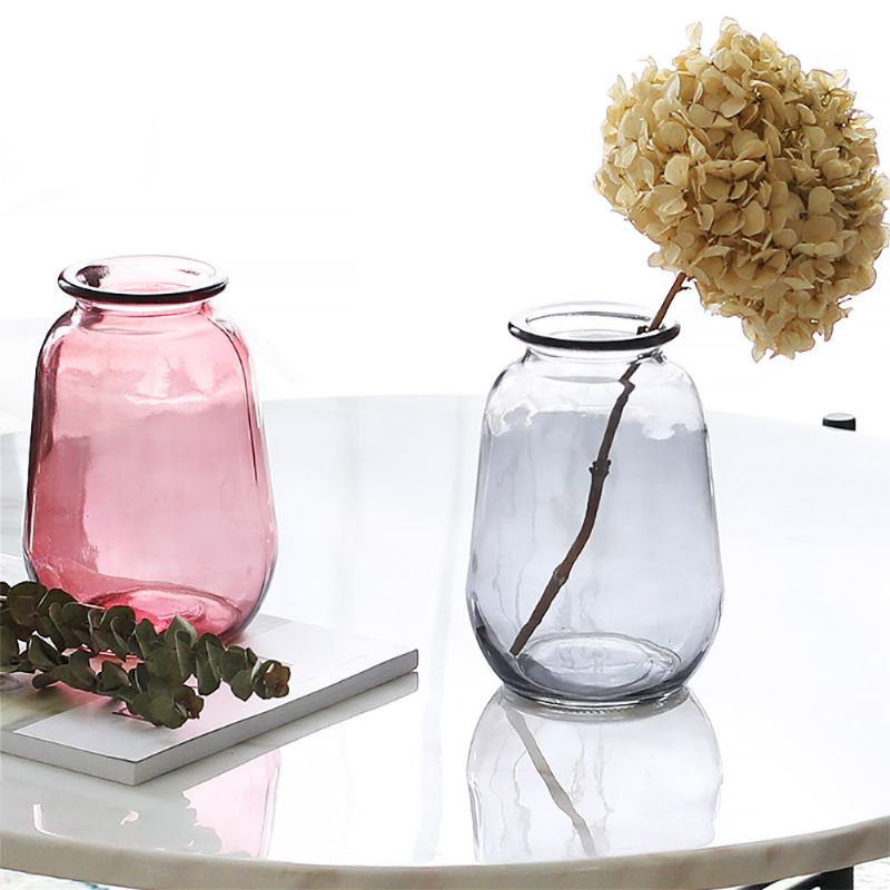 Mini Staklene Vaze Za Središnje Dijelove Jeftine Velike Velikog Promjera Prozirna Vaza Za Svježe Rezano Cvijeće Posuda Stol Ukrasna