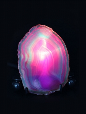 Nepravilno Prirodno Obojena Kriška Ahata Noćno Svjetlo Mineral Rock Led Svjetiljka Usb Punjenje
