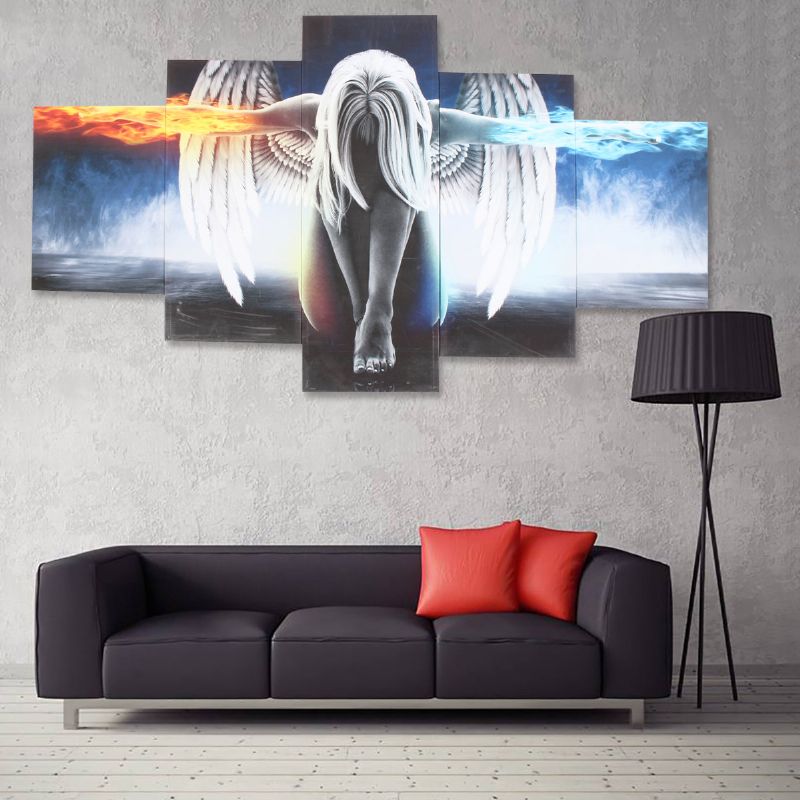 Neuramljena 5kom Anđeoska Moderna Umjetnička Slika Na Platnu Zidna Dekoracija Doma
