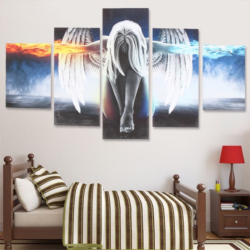 Neuramljena 5kom Anđeoska Moderna Umjetnička Slika Na Platnu Zidna Dekoracija Doma