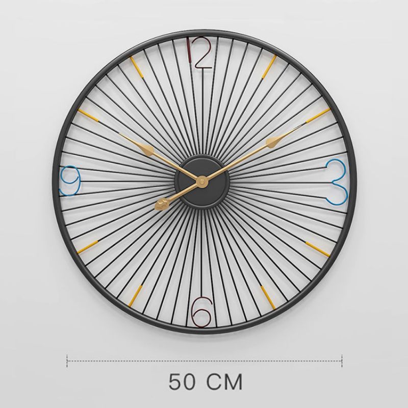 Nordijski Zidni Sat Tihi Sat Za Dnevni Boravak Okrugli Željezni Sat Promjera 50 cm