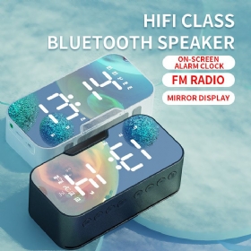 Ogledalo Bluetooth Zvučnik Radio Kartica Kreativan Poklon Sat Budilnik Audio Potvrda Glasovni Upit