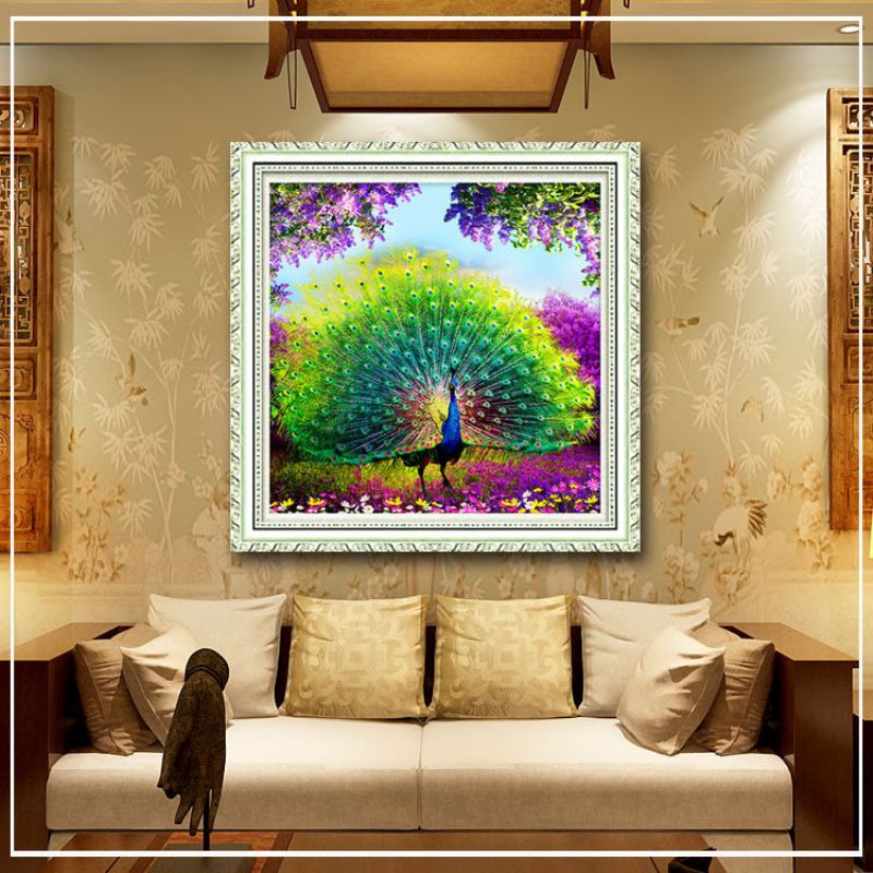 Paun Dijamantna Slika Home Wall Art Decor