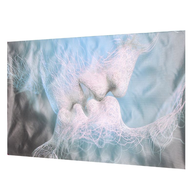 Plavi Ljubavni Poljubac Apstraktna Umjetnička Slika Na Platnu Zidna Ispis Kućnog Dekora