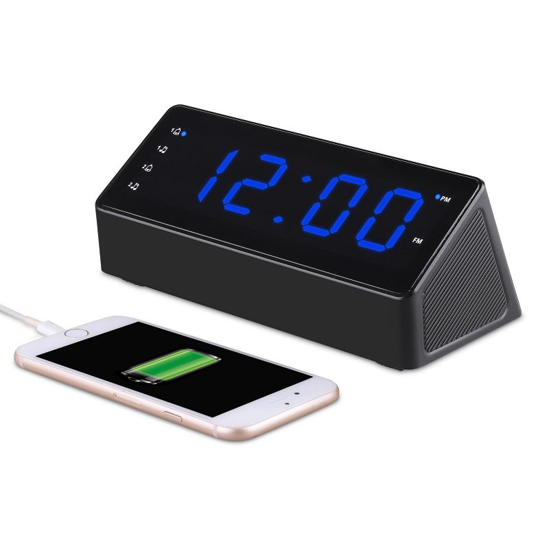 Radio Budilica 1.2 Inčni Led Zaslon Fm Glazba Sleep Timer Odgoda 2 Usb Punjenje Napajanje Pametnog Telefona Sat Zvučnik