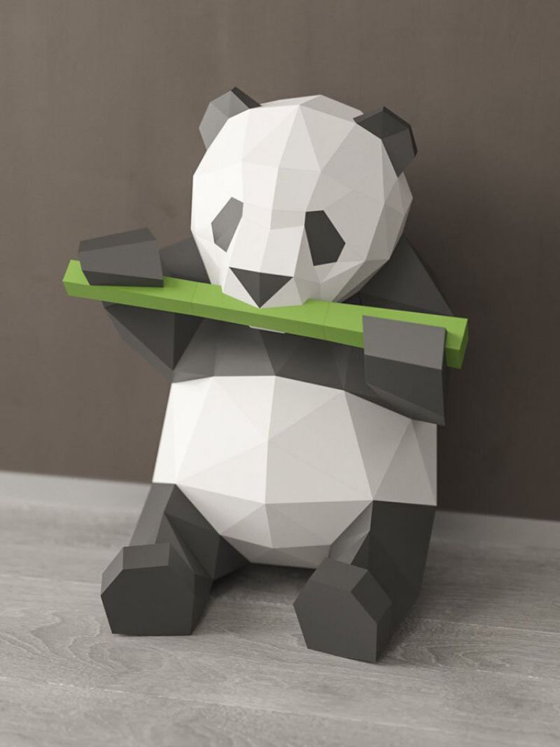 Ručno Izrađeni Diy Panda Jede Bambus 3d Papirnati Model Dekoracija Doma Dnevni Boravak Uredski Dekor Diy Zanatski Puzzle Obrazovne Dječje Igračke Poklon