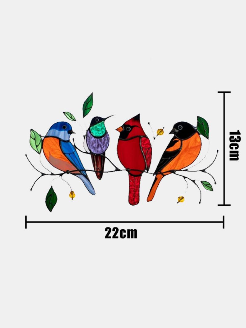 Šarene Višestruke Ptice Stakleni Prozor Zidne Naljepnice U Obliku Crtića Slatka Pozadinska Tapeta Za Uređenje Doma