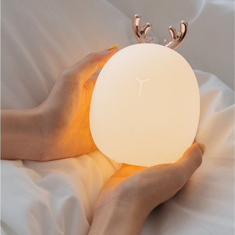Slatka Led Noćna Lampa U Stilu Jelenskog Zeca 3d Silikonska Usb Za Ublažavanje Stresa Novost