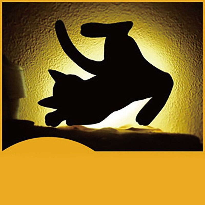 Slatka Mačka Akrilna Zidna Svjetiljka Lampa Za Kontrolu Zvuka Led Noćna Za Dnevnu Sobu