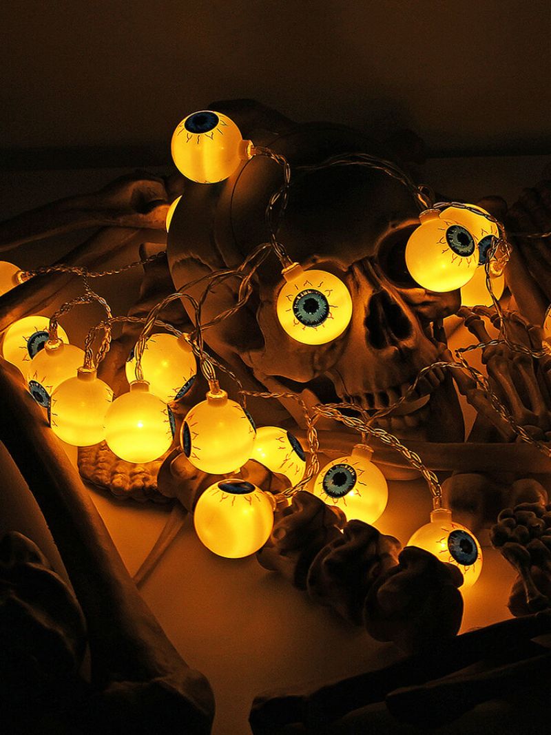 Spectre Skeleton Ghost Eyes Pattern Halloween Led String Light Holiday Funny Party Decoration