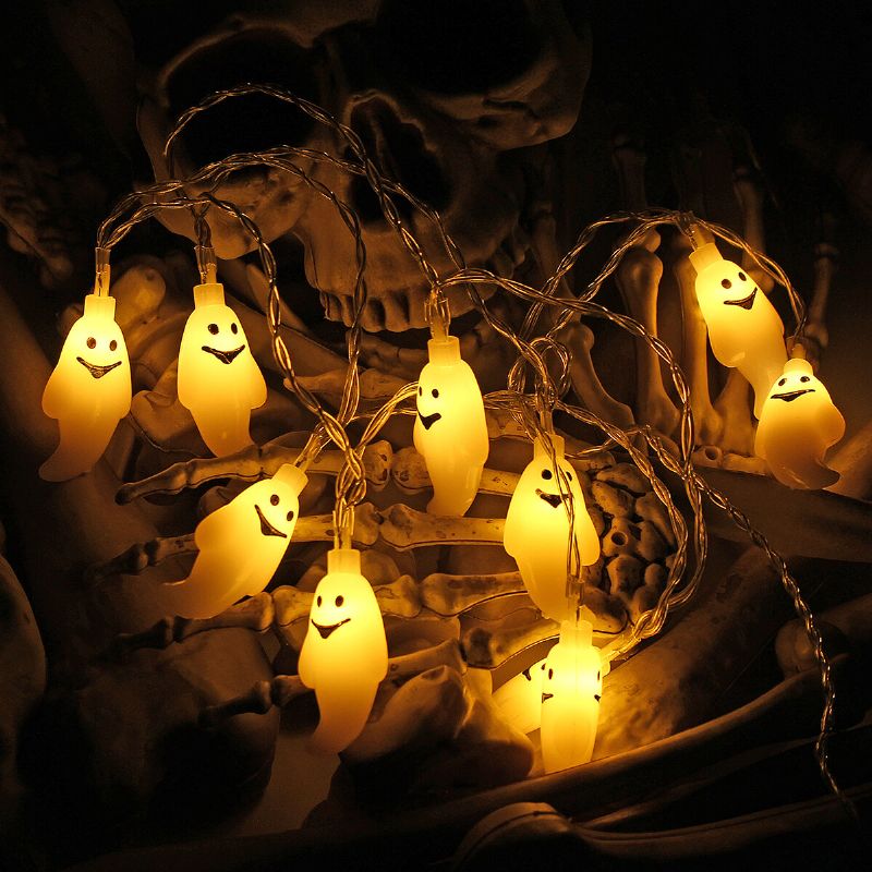 Spectre Skeleton Ghost Eyes Pattern Halloween Led String Light Holiday Funny Party Decoration