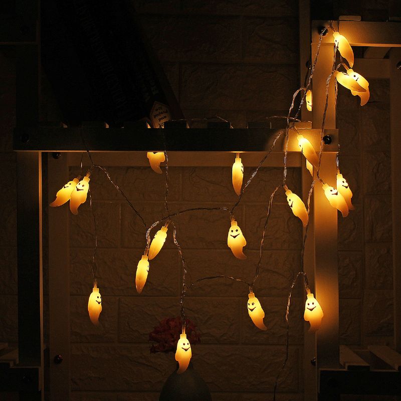 Spectre Skeleton Ghost Eyes Pattern Halloween Led String Light Holiday Funny Party Decoration
