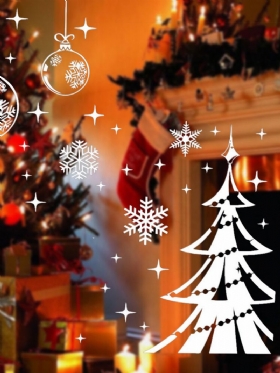 Uklonjive Zidne Naljepnice Decal Božićno Drvce Snježna Pahulja Dekoracija Izloga