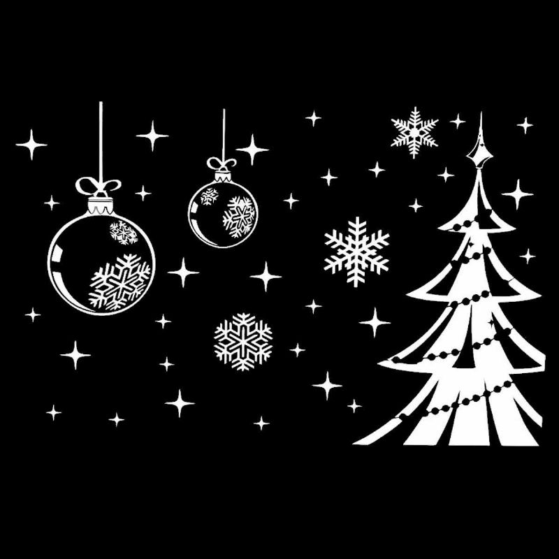 Uklonjive Zidne Naljepnice Decal Božićno Drvce Snježna Pahulja Dekoracija Izloga
