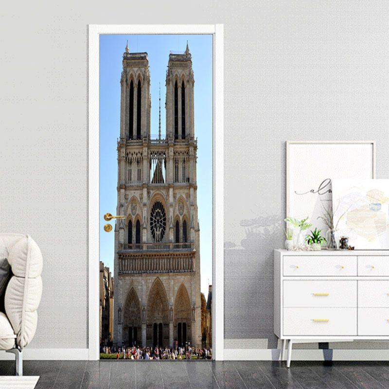 Ukrasne Naljepnice Na Vratima Prekrasna Pariška Zgrada 2 Kompleta 3d Zidne Kreativne Pvc Uklonjive