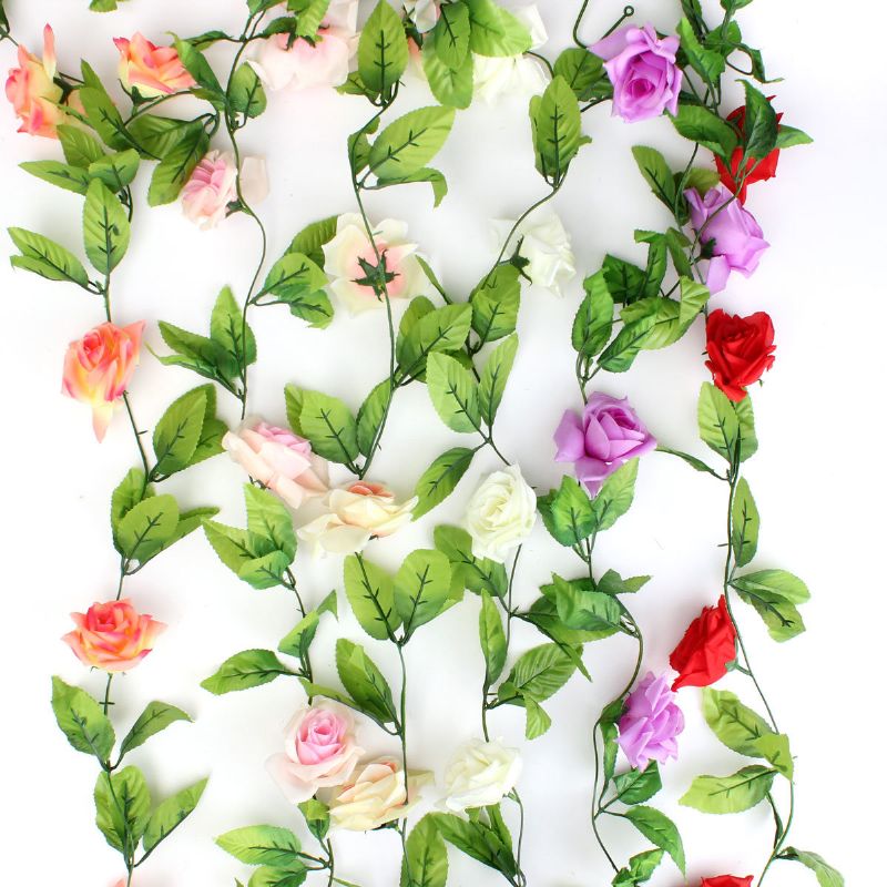 Umjetno Cvijeće Vjenčić Od Ruža Svileno Vinova Loza Lažno Lišće Zabava Vrt Vjenčanje Uređenje Doma
