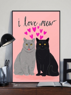 Valentinovo Love Cats Uzorak Na Platnu Slika Bez Okvira Zidna Umjetnost Na Uređenje Doma Za Dnevnu Sobu