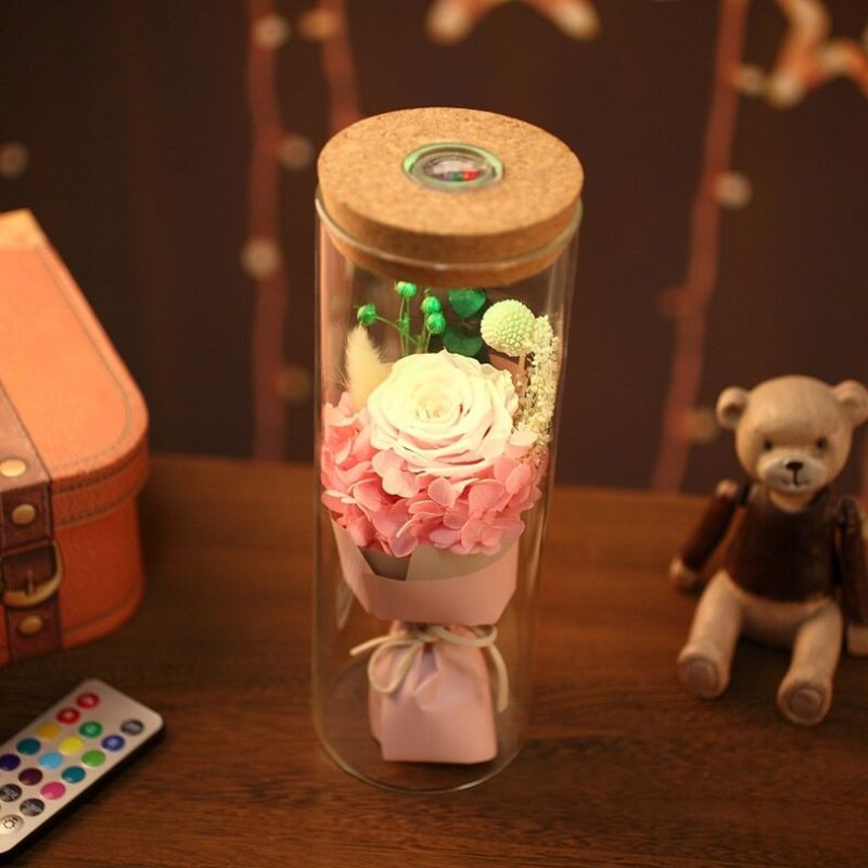 Vječni Cvijet Boca Želja Svjetleći Stakleni Poklopac Kreativni Poklon Za Valentinovo