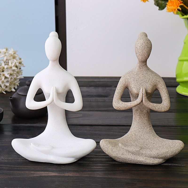Yoga Lady Ornament Figurica Dom Unutarnji Vanjski Vrt Kip Bude Dekoracija Stola