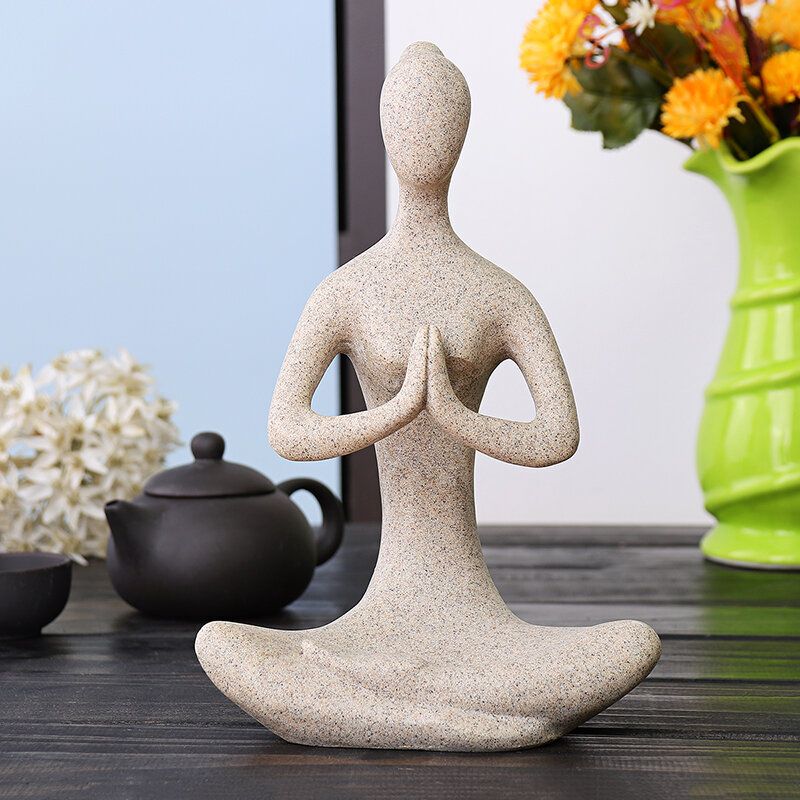 Yoga Lady Ornament Figurica Dom Unutarnji Vanjski Vrt Kip Bude Dekoracija Stola