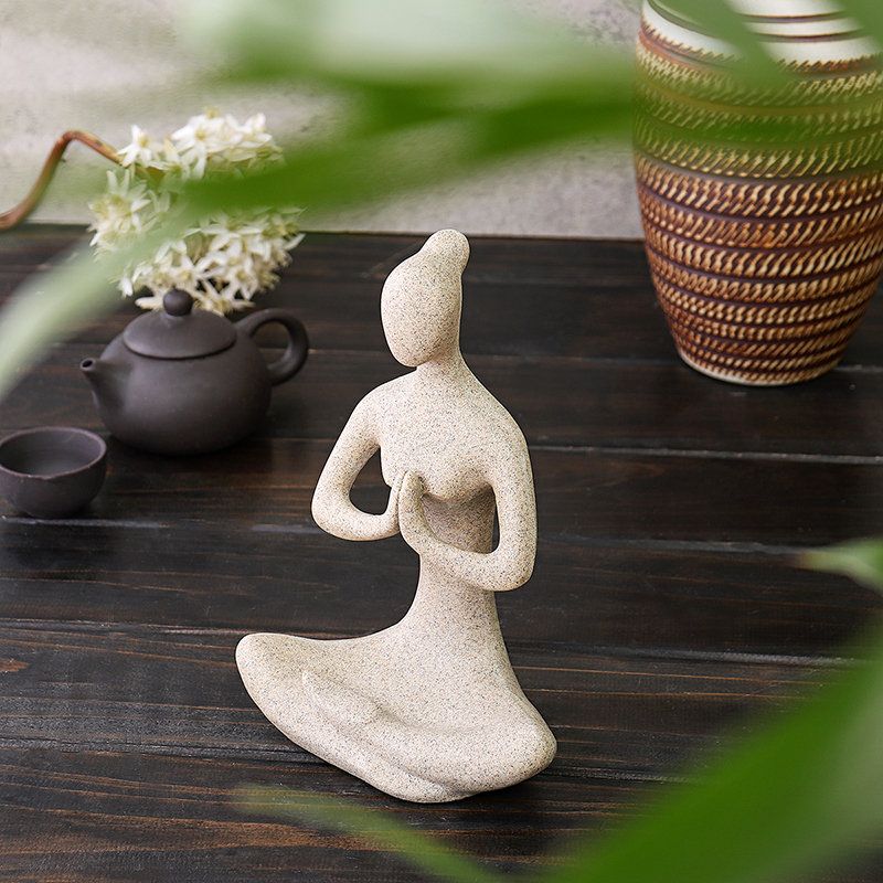 Yoga Lady Ornament Figurica Dom Unutarnji Vanjski Vrt Kip Bude Dekoracija Stola