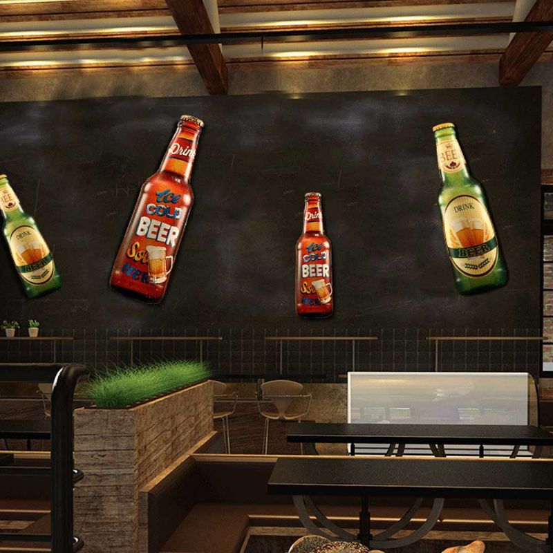 Željezna Boca Piva 3d Viseća Slika Na Zidu Trodimenzionalna Za Dekoraciju Kafića I Restorana Kućna Umjetnička