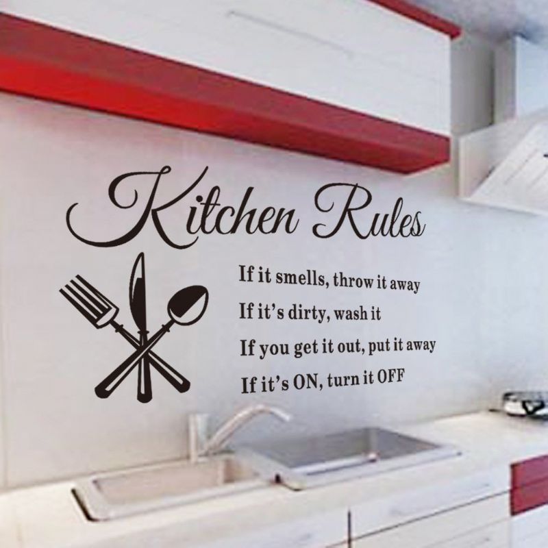 Zidne Naljepnice Za Kuhinjska Pravila Za Kuhinju I Restoran Dekoracija Doma