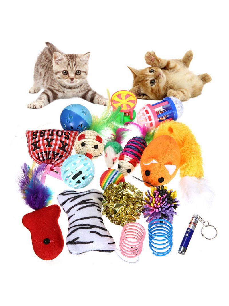 24 Komada Pet Cat Toy Set Feather Teaser Wand Catnip Toys Ball Rings Cats Interaktivni Proizvodi
