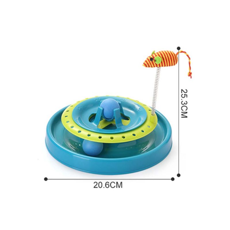 Igračka Za Mačku S Rotirajućom Oprugom Od Nehrđajućeg Čelika. Za Kućne Ljubimce Od Pp Materijala S Koja Trese 360°