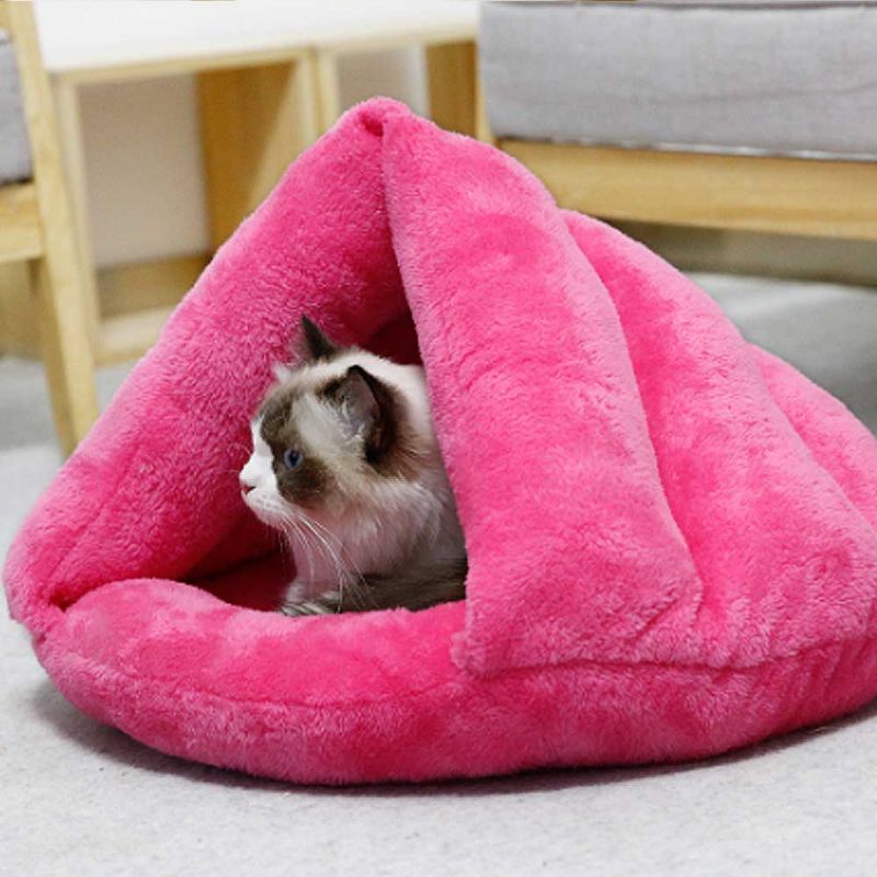 Plišani Trokutasti Krevet S Gnijezdom Za Mačke Održavajte Toplinu Lutke Za Gniježđenje Mačaka Luksuzno Pamučno Gnijezdo Za