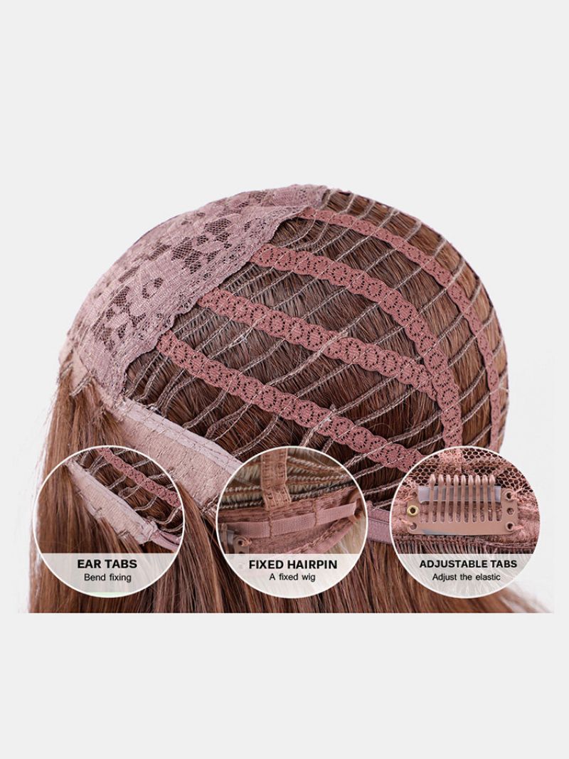 24-inčna Smeđa Gradijentna Duga Ravna Kosa Prozračna Perika Za Punu Glavu