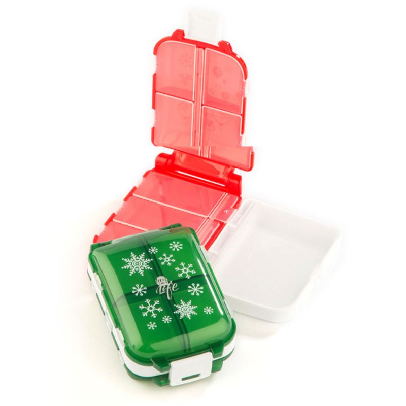 Božićne Kutije Za Pilule 3-slojne 8-mrežne Mini Tjedne Za Pakiranje Od 2 Komada