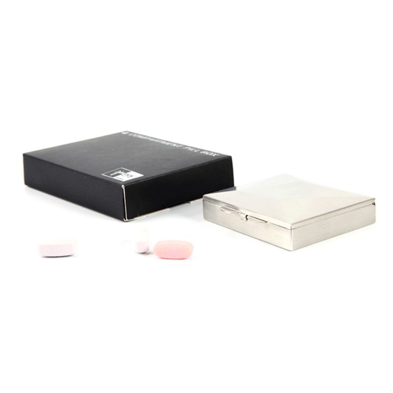 Četvrtasta Kutija Za Pilule Modna Metalna Dijamantna Za Od Nehrđajućeg Čelika Quartile Pill Organizer Prijenosni Držač Za Tablet