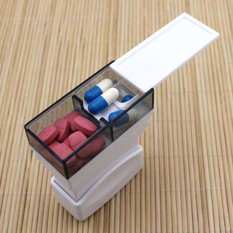 Kutija Za Rezanje Tableta U Obliku Stampera Za Djecu Starije Osobe Oštri Rezač Za Lijekove Od Nehrđajućeg Čelika U Slova V